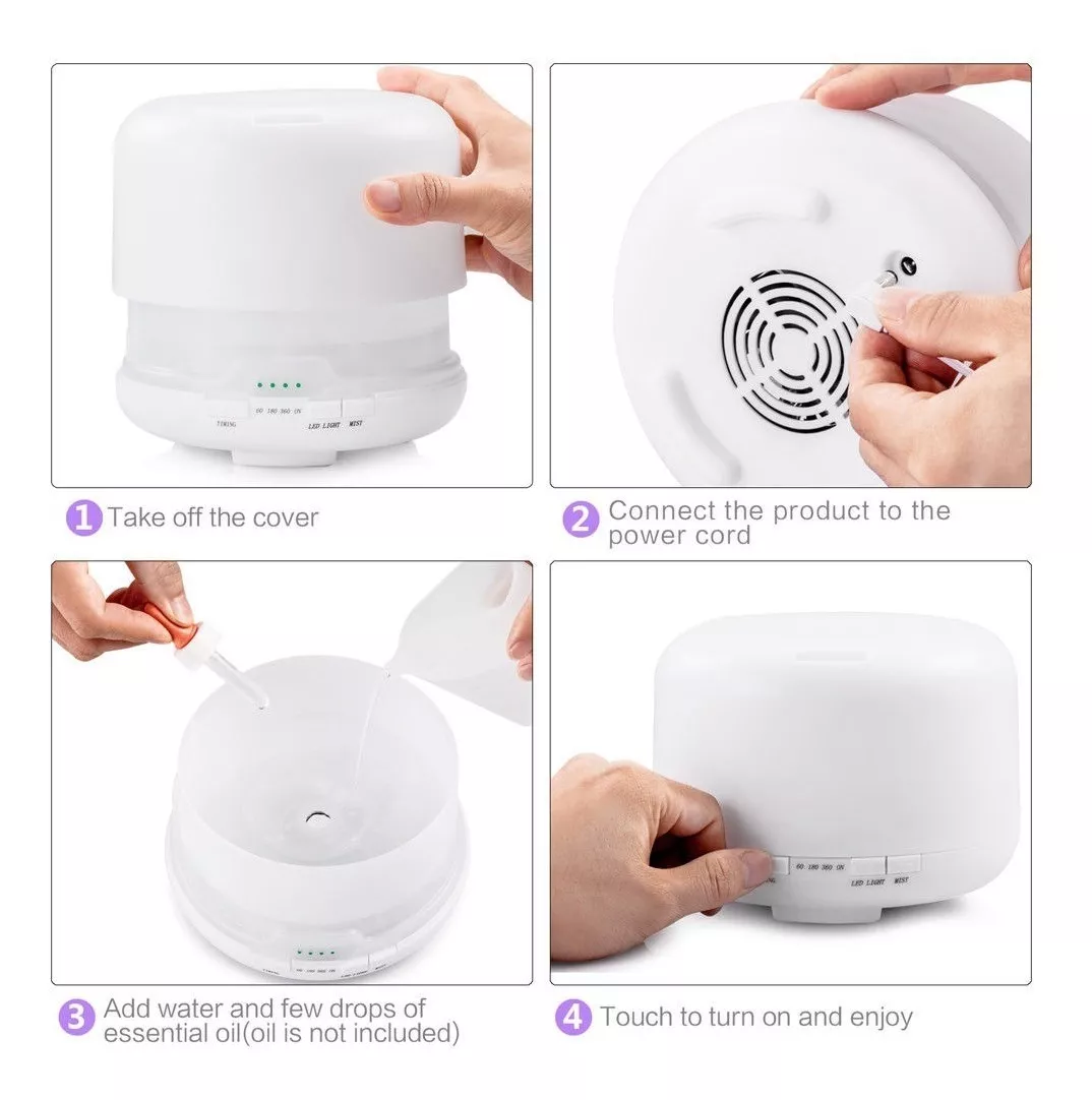 Miniatura 4 de Humidificador Difusor Masmelo 500ml Rgb